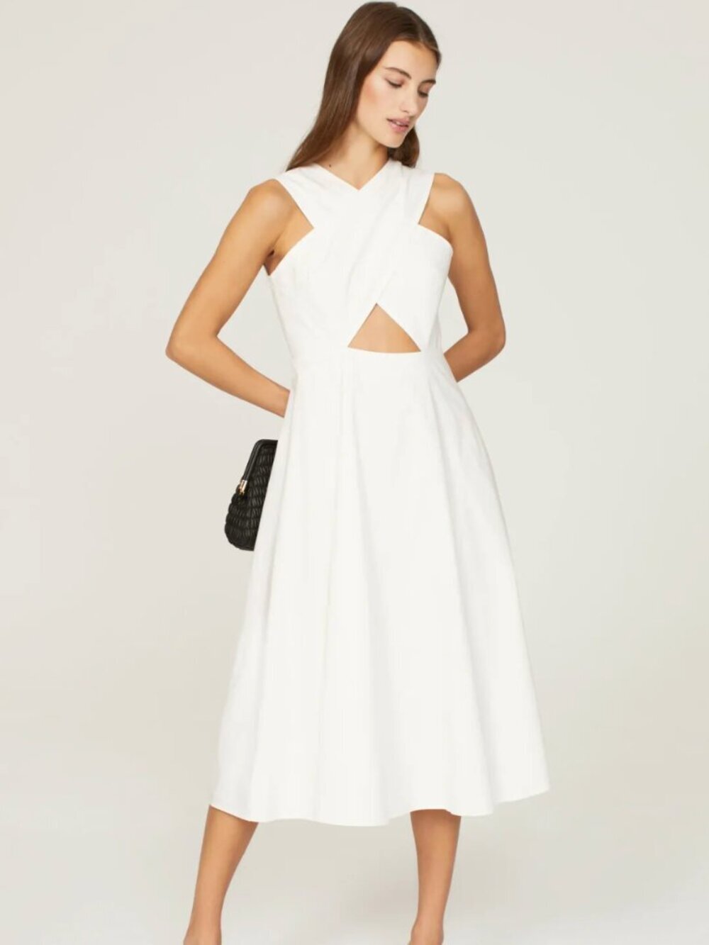 ROSETTA GETTY Colllective White Crisscross Dress Size‎ 8 Medium
